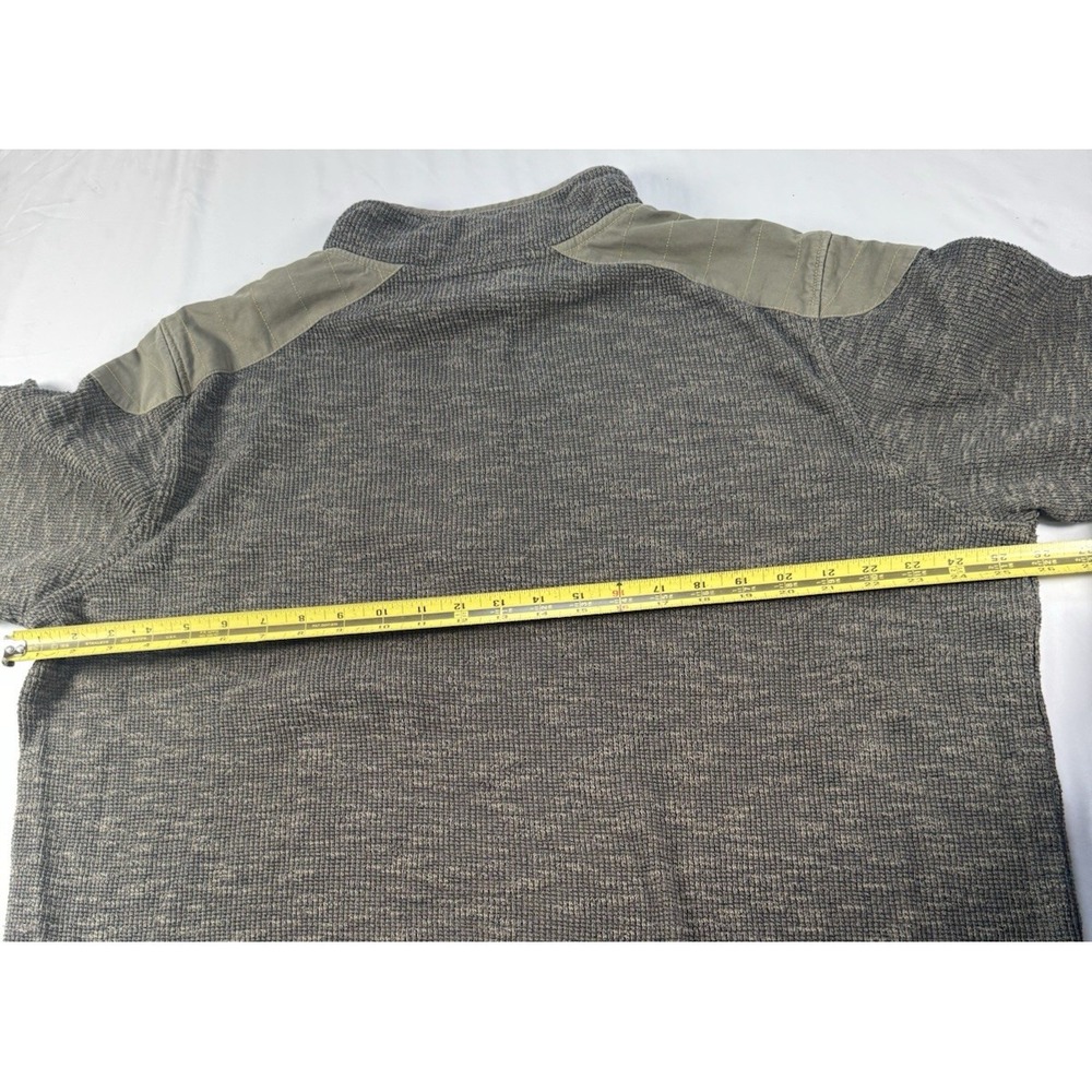 Carbon 2 Cobalt Lg 1/4 Zip Ribbed Knit Olive Pullover Padded Shoulder & Pocket - Picture 6 of 6